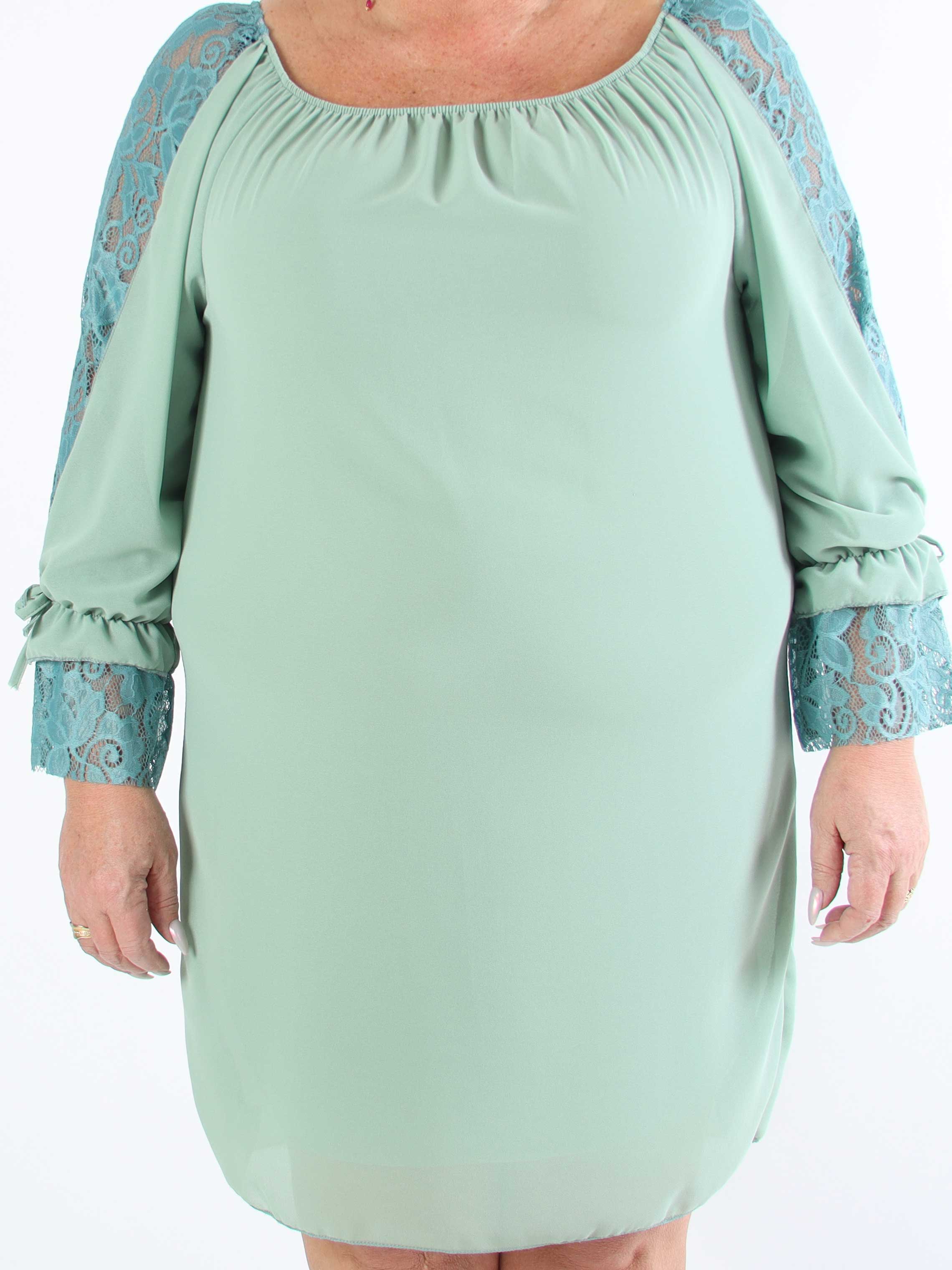 Lupita - Plus size tunikaklänning med spetsärmar